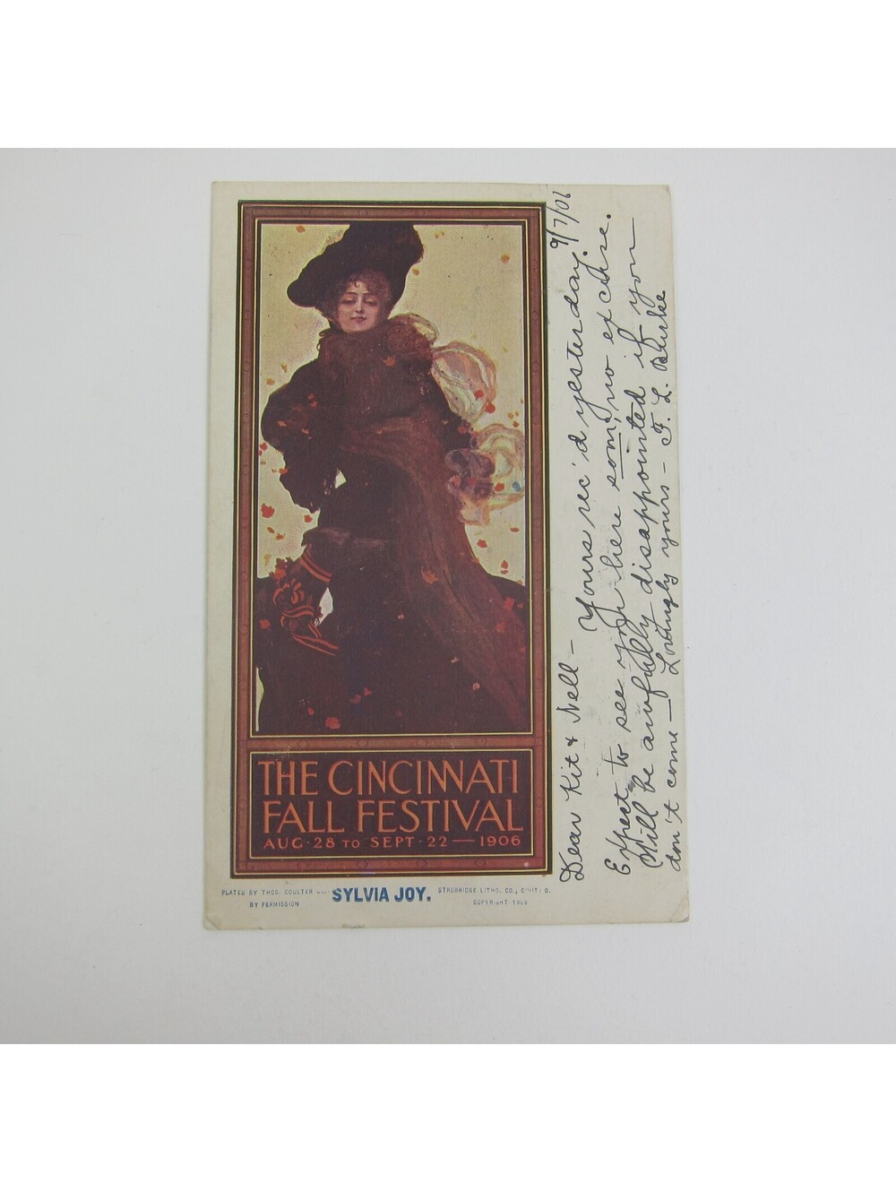 Postcard Cincinnati Ohio Postcard Fall Festival 1906 Sylvia Joy Antique RARE